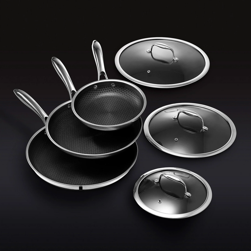 Hybrid Fry Pan Set with Lids, 6pc R6
